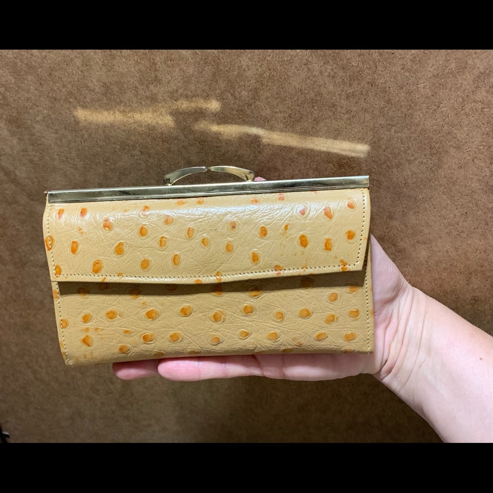 Beautiful vintage ostrich leather wallet
